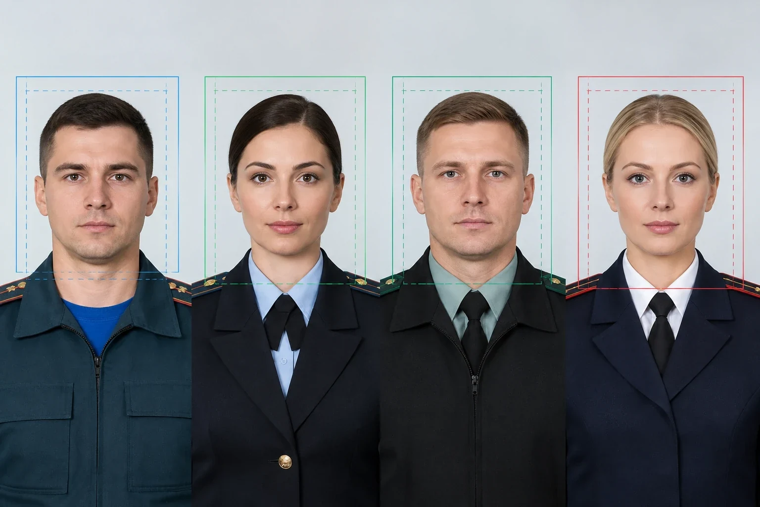 Официальный портрет в российской форме для электронного удостоверения — этап или дополнительный пример 1 к статье «Фото на удостоверение МЧС, ФССП и других ведомств»