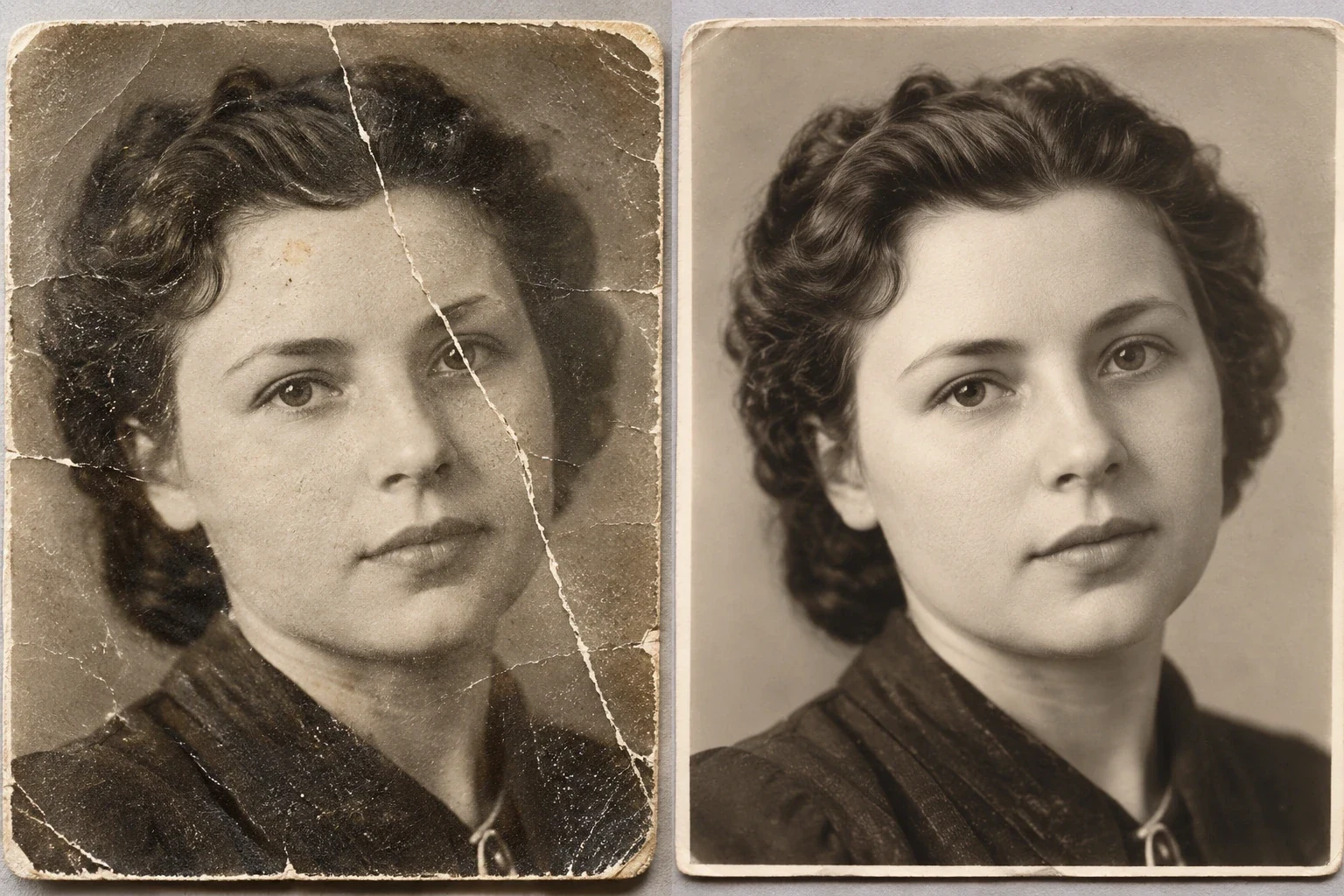Старая фотография до и после цифровой реставрации — этап или дополнительный пример 2 к статье «Реставрация старых фотографий: что можно восстановить»