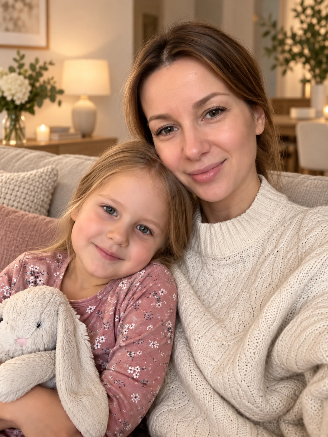 Семейная обработка фотографии мамы с ребёнком