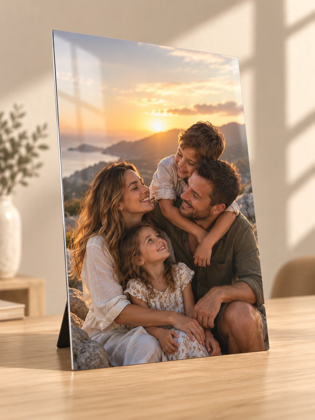 Семейная фотография на металлической фотопанели 4К 40×60 см