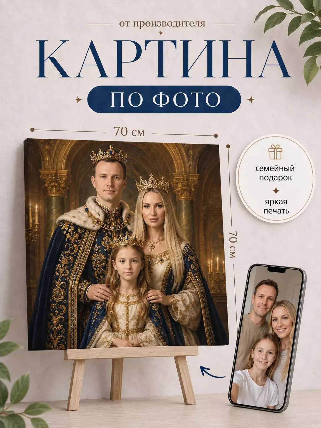 Картина по фото на заказ 70х70 см_1