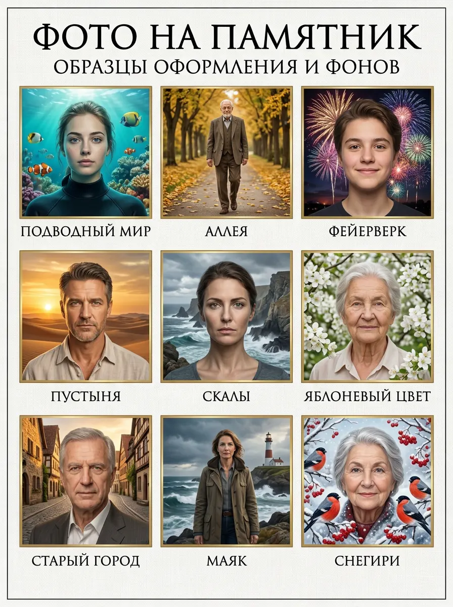 Иллюстрация услуги: Подготовка фото для фотокерамики на памятник