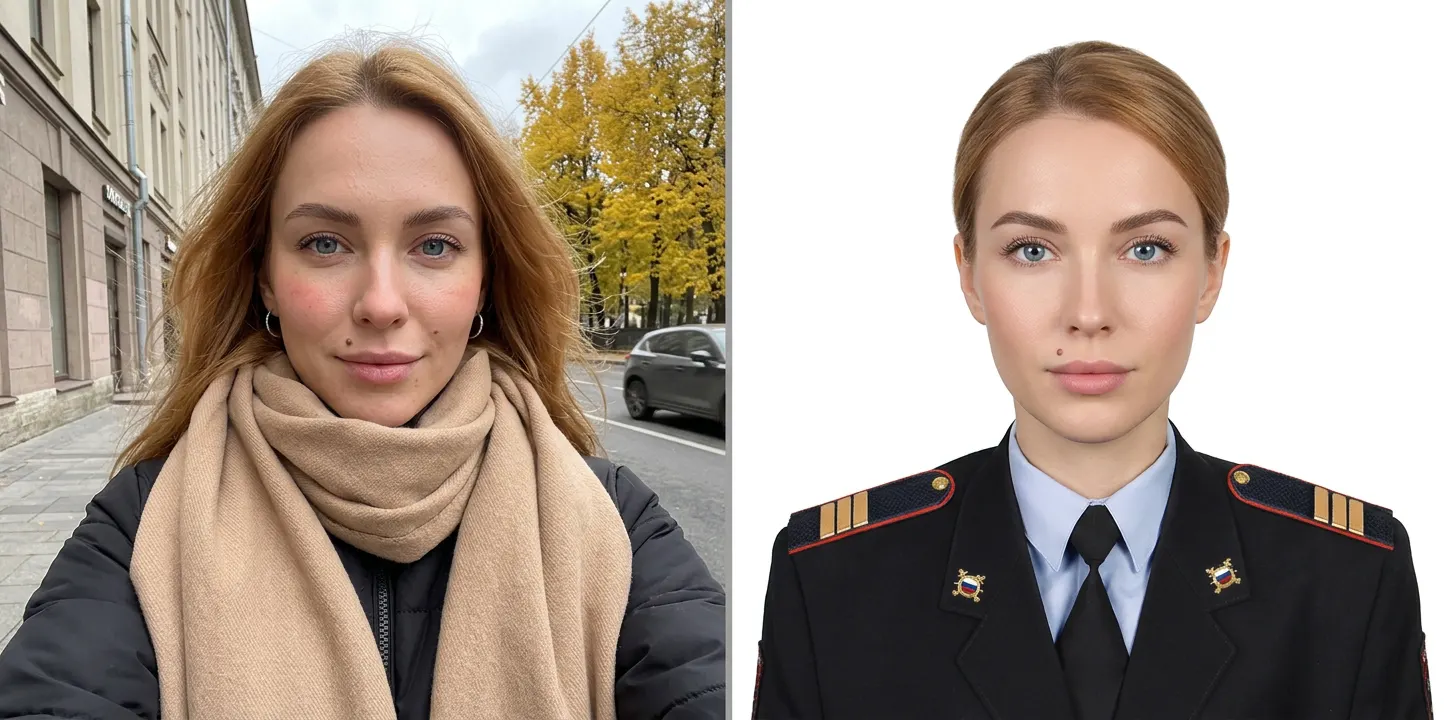 Работа студии: Фото на удостоверение ВМФ в военной форме из обычного фото