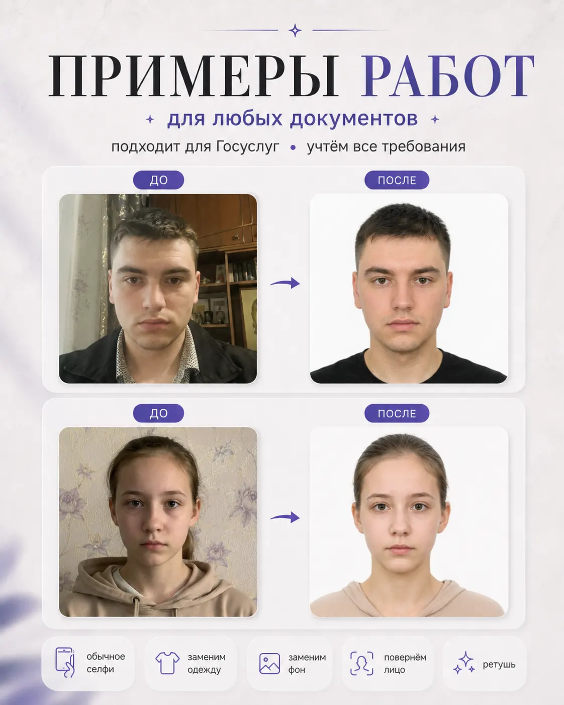 Пример: Фото подростка на паспорт РФ в 14 лет и документы онлайн
