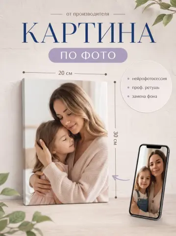 Портрет по фото на холсте на заказ 20х30 см