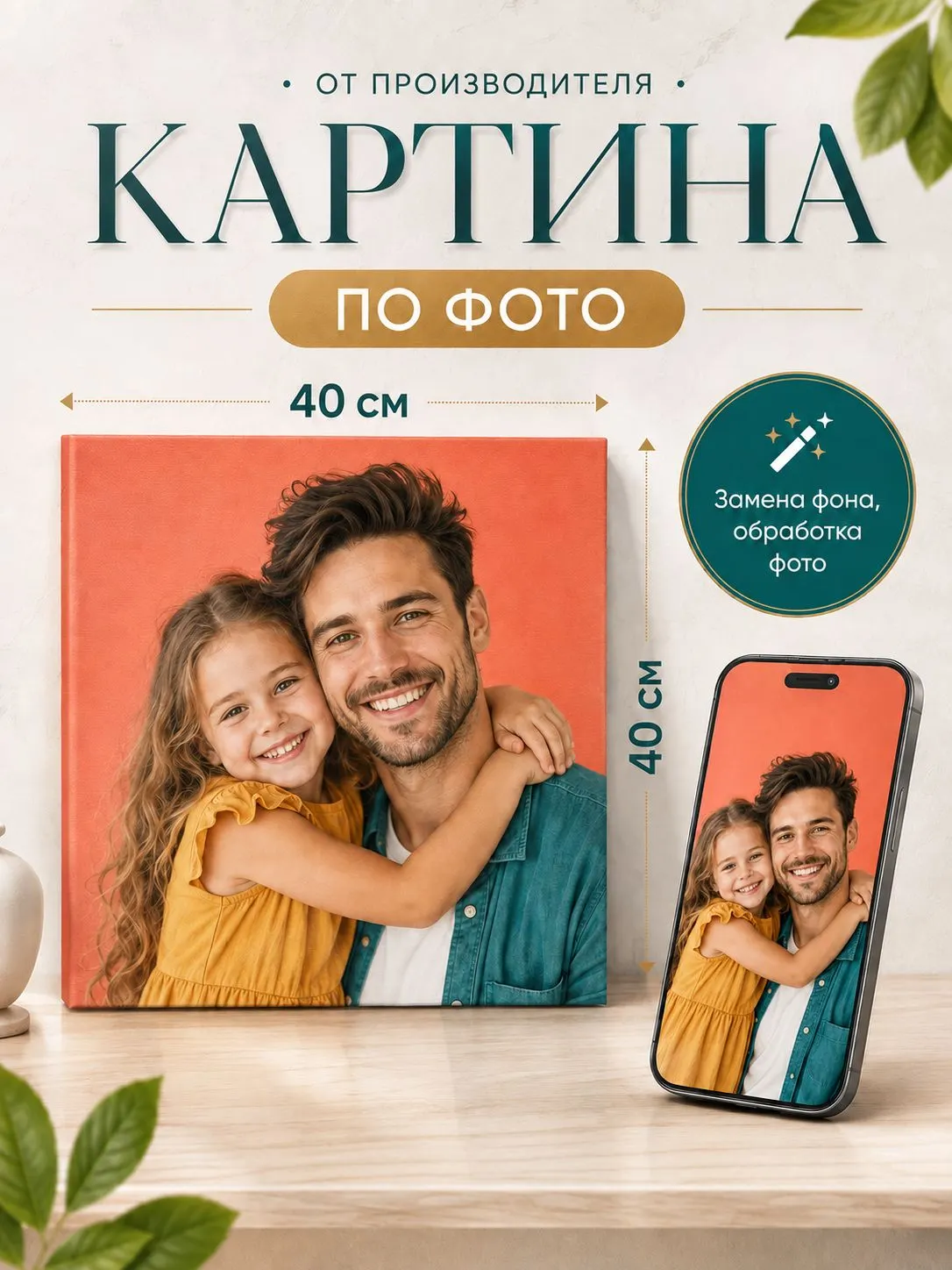 Зеркало ПроАрт Картина по фото 40х40 см_1