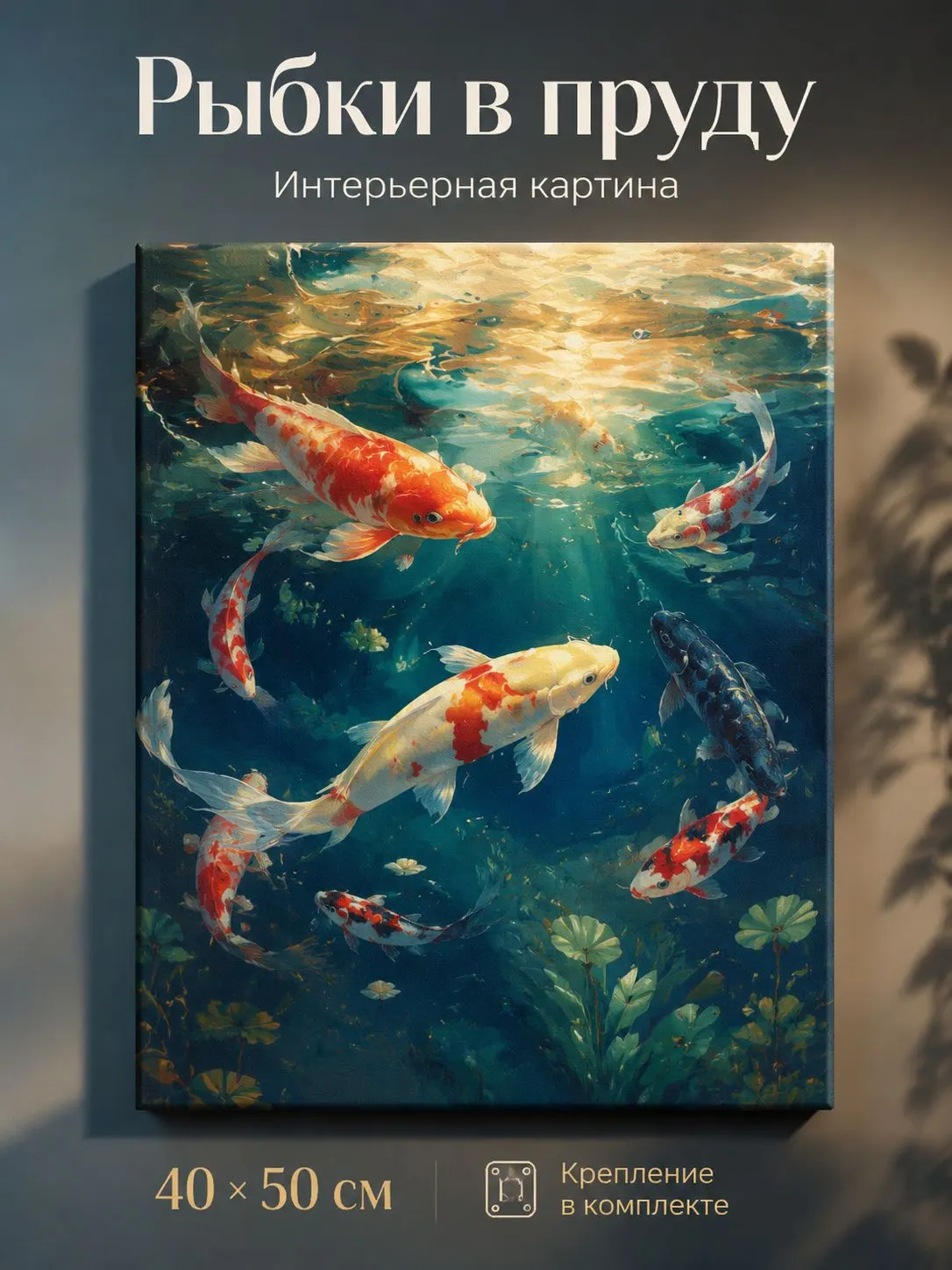 Зеркало ПроАрт Картина Рыбки в пруду 40х50 см_1