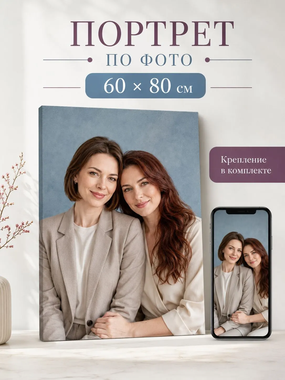 Зеркало ПроАрт Картина на холсте по фото 60х80 см_1