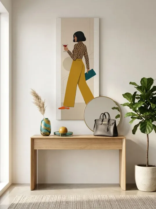 Зеркало ПроАрт Картина Fashion девушка леопард 40х100 см_4
