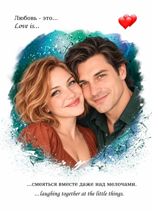 Портрет Love Is по фото — пример 2