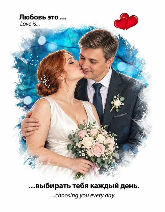 Портрет Love Is по фото — результат обработки