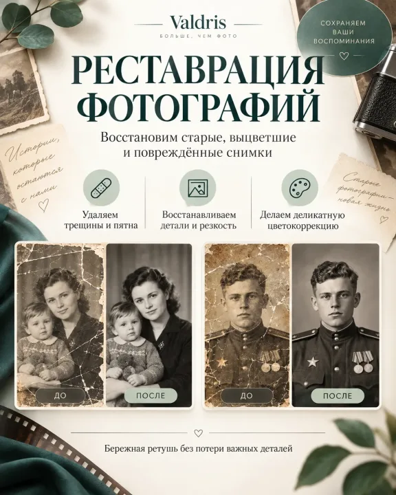 Реставрация старых фотографий онлайн