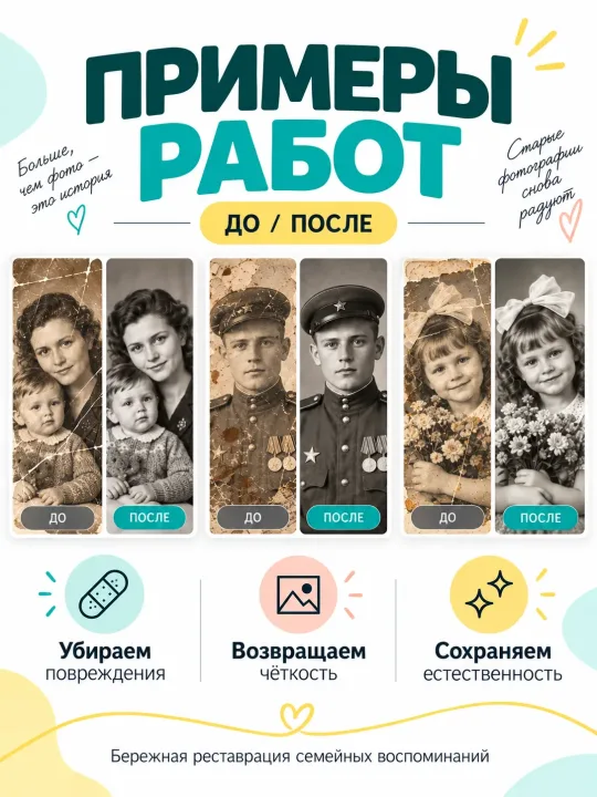 Пример: Реставрация старых фотографий онлайн