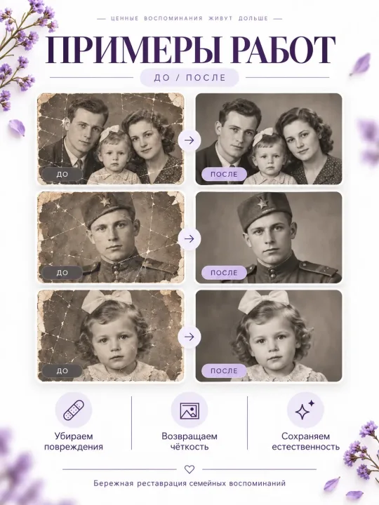Пример: Реставрация старых фотографий онлайн
