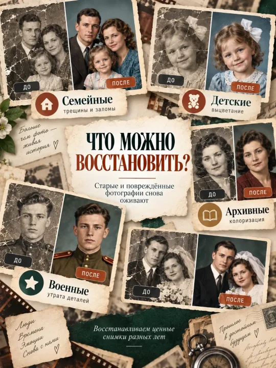 Пример: Реставрация старых фотографий онлайн