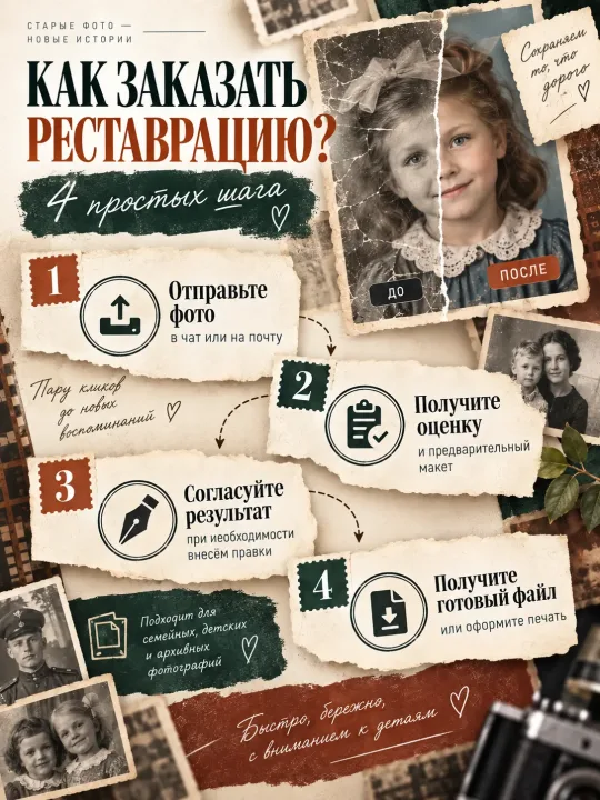 Реставрация старых фотографий онлайн — пример 2