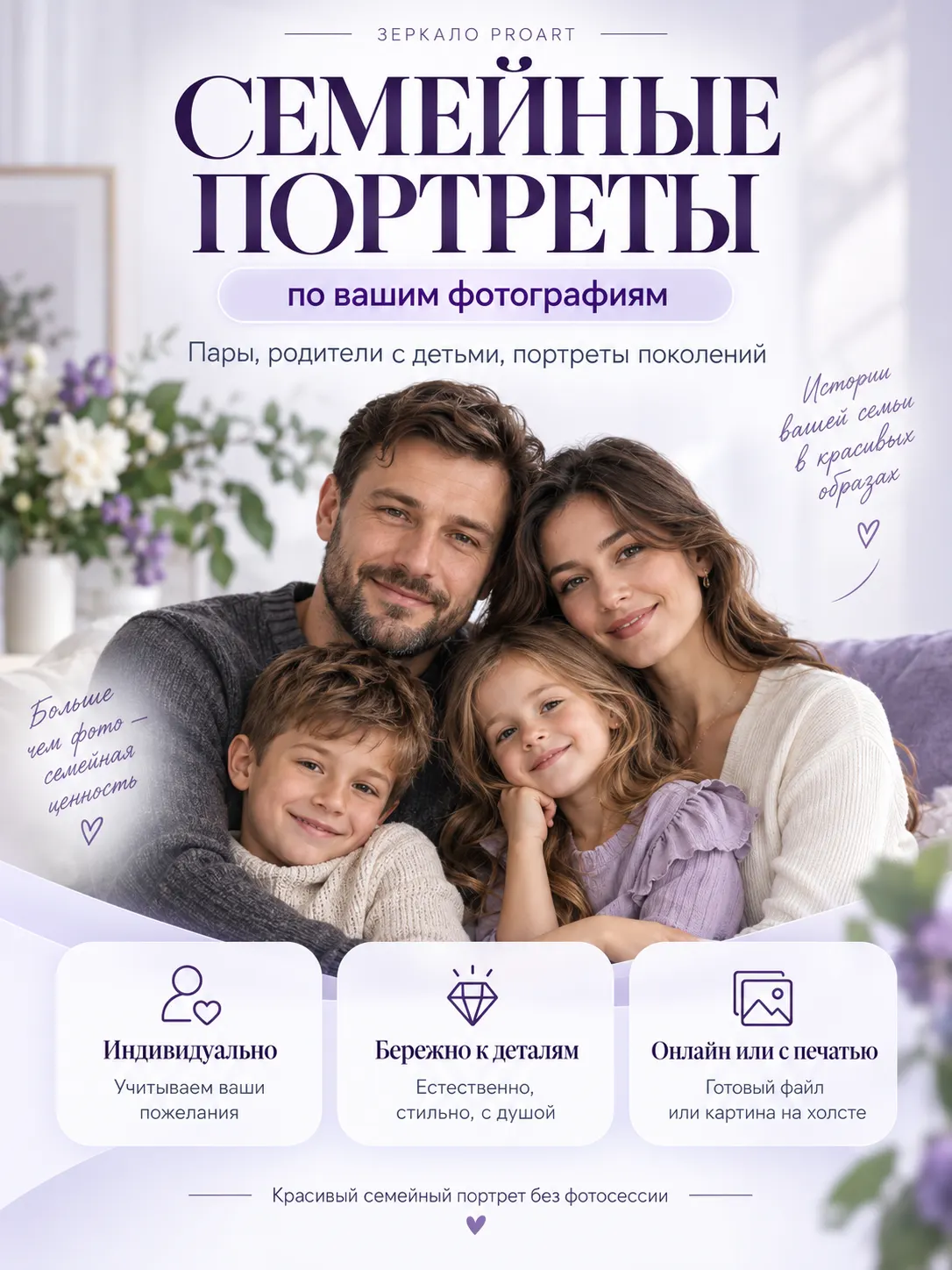 Семейный портрет по фото онлайн