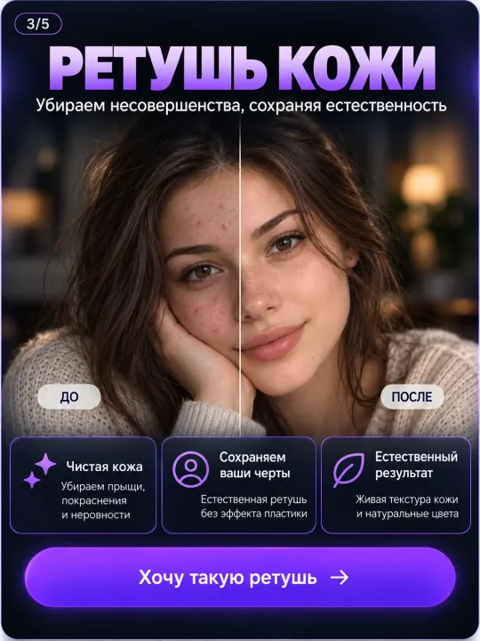 Пример: Обработка и ретушь фото онлайн
