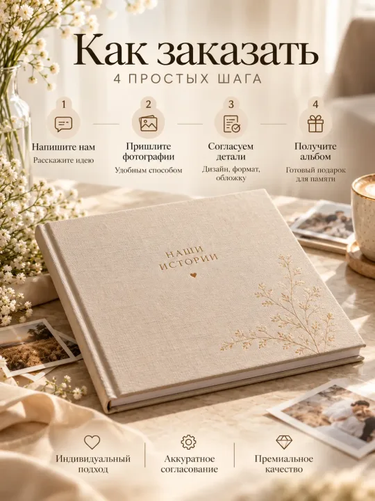 Пример: Фотоальбом на заказ с вашими фотографиями