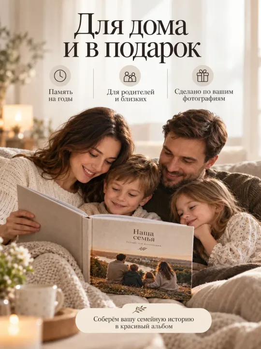 Семейный фотоальбом на заказ по вашим фото — пример 2
