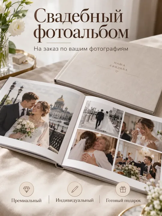 Свадебный альбом на заказ с вашими фотографиями