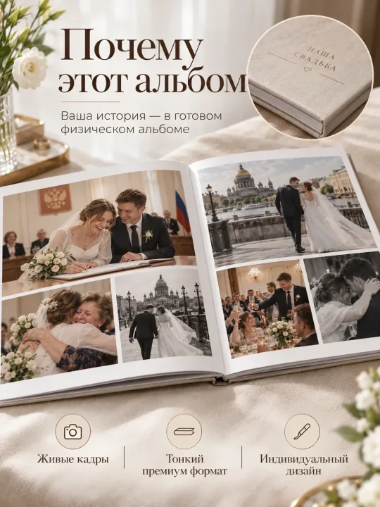 Свадебный альбом на заказ с вашими фотографиями — пример 2