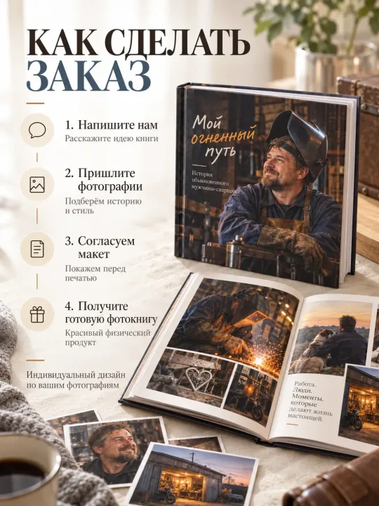 Пример: Персональная книга на заказ с вашим ребёнком или вашей историей