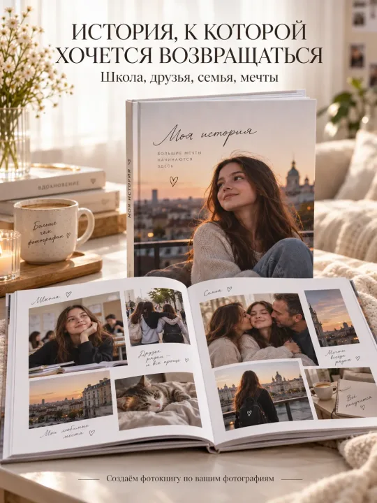Персональная книга на заказ с вашим ребёнком или вашей историей — пример 2