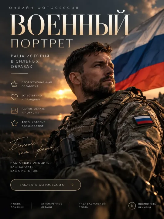 Пример: Военный портрет по фото — электронный файл