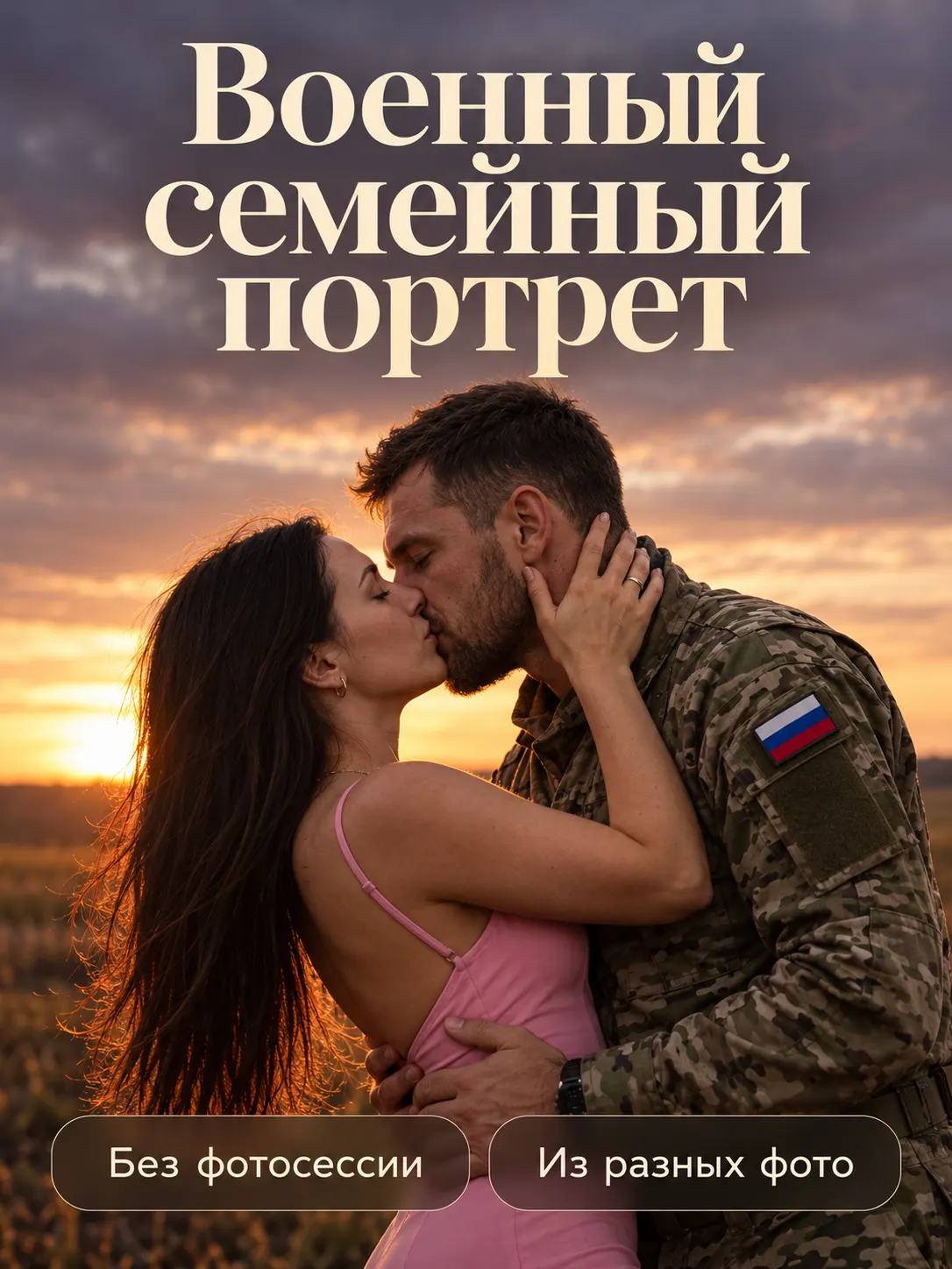 Пример: Военный портрет по фото — электронный файл, семейная фотосессия