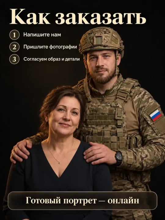 Военный портрет по фото — электронный файл, семейная фотосессия — пример 2