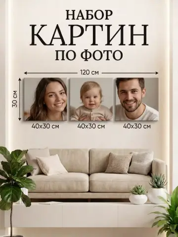 Картина по фото на заказ 3 шт