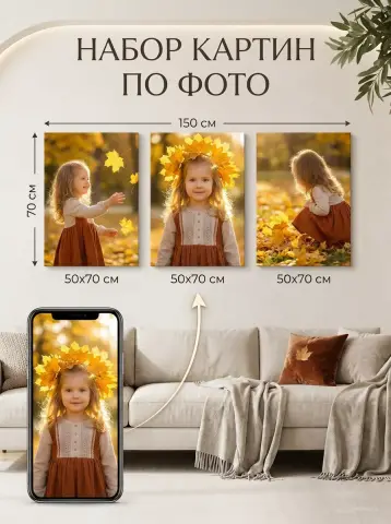 Картина по фото на заказ 3 шт