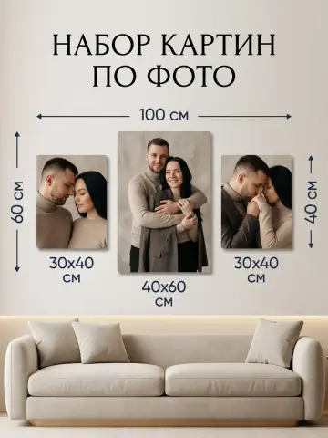 Картина по фото на заказ 3 шт