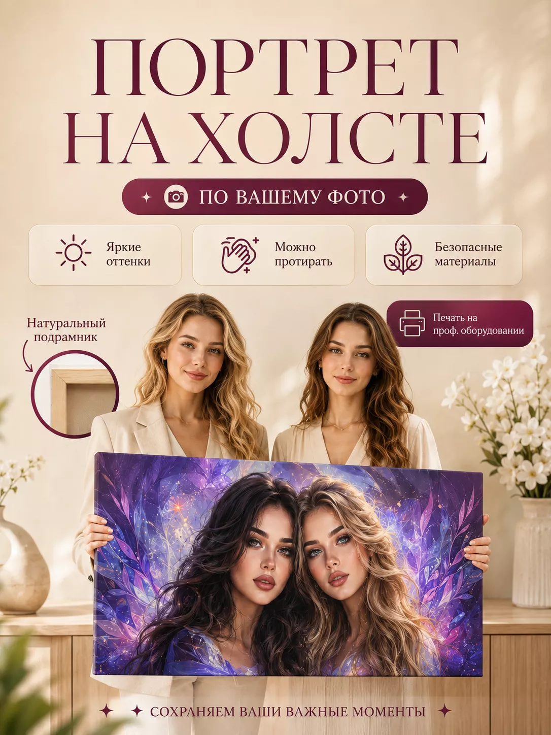 Картина по фото на заказ 40х60