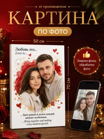 Картина по фото на заказ Love Is 50х70