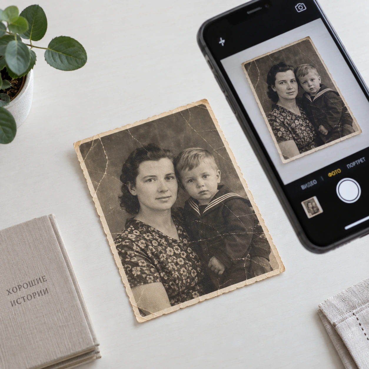 Как сфотографировать старую фотографию телефоном для реставрации