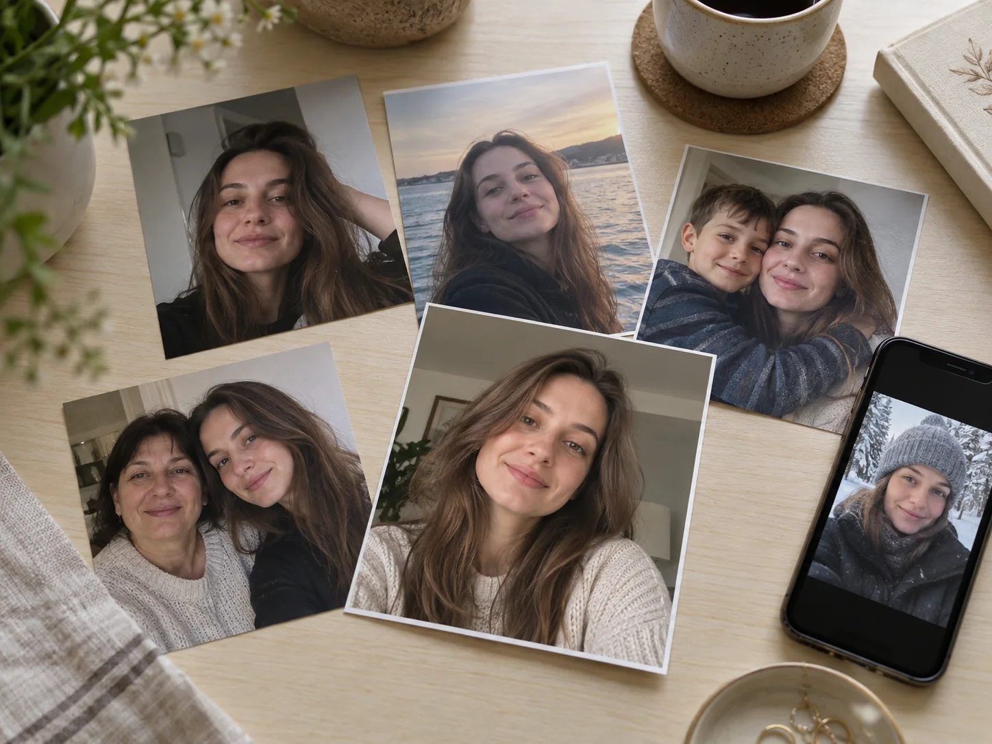 Примеры исходных фотографий семьи для общего портрета