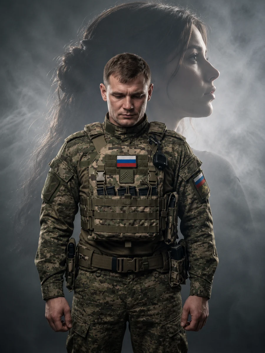 Военный портрет с памятью о любимой