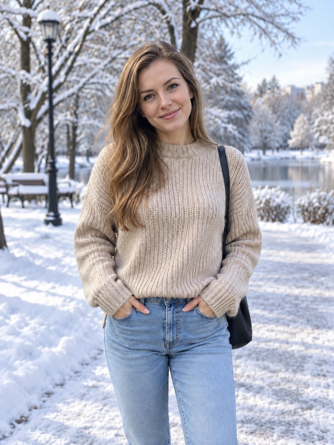 Замена фона на зимнюю сцену